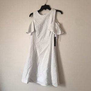 Maggy London Cold Shoulder Eyelet Dress